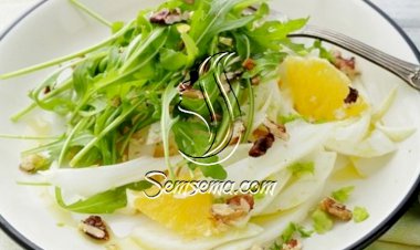 سلطة الشمر بالبرتقال والمكسرات للرجيم