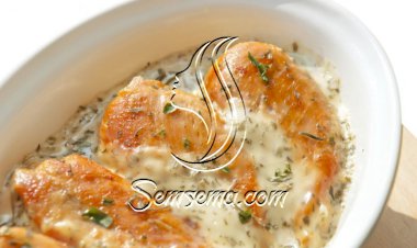 ستيك دجاج بالكريمة والثوم