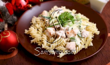 مكرونة بالدجاج والخضار