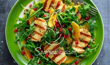 سلطة جبن الحلوم والرمان