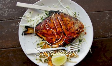 سمك مشوي بالتتبيلة الحارة