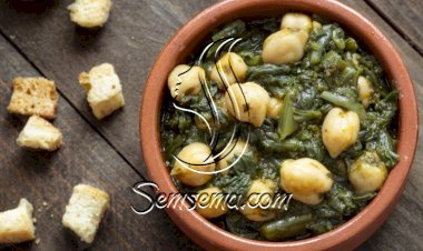 سبانخ بالحمص واللحمة المفرومة