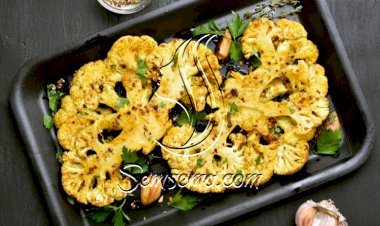 قرنبيط مشوي بالثوم للرجيم