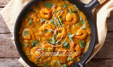 طريقة روبيان بالكاري والكريمة