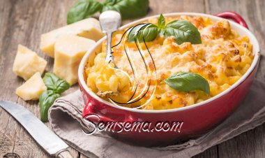 مكرونة مع دجاج بوفالو بالفرن