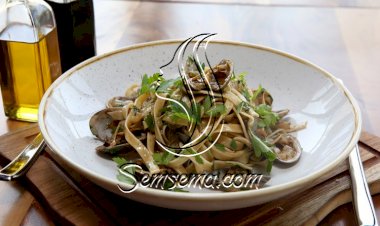 مكرونة لينغويني بالمحار