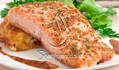 سلمون مشوي بالعسل لرجيم صحي