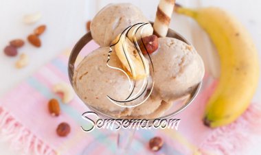 آيس كريم الموز بزبدة الفول السوداني