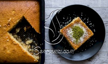 البسبوسة بالقشطة وجوز الهند