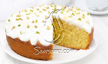 كيكة الزعفران بالحليب بالكيك الجاهز