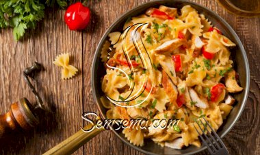 مكرونة بالدجاج المتبل