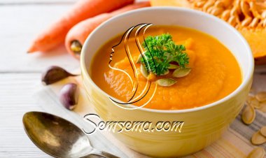 شوربة اليقطين والجزر بالكريمة للرجيم