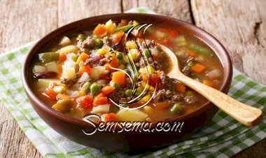 شوربة خضار باللحم المفروم