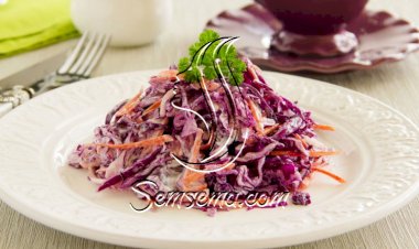 سلطة الملفوف الأحمر بالجزر والمايونيز