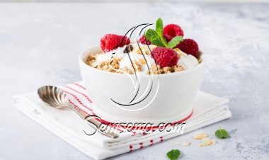 الشوفان بالكريمة واللوز
