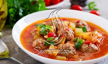 شوربة الخضار مع كرات اللحم