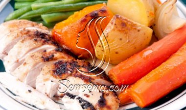 صينية دجاج بالخضار