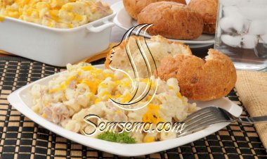 مكرونة بشاميل بالتونة