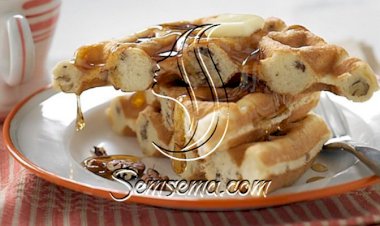 طريقة عمل الوافل بالجوز والعسل