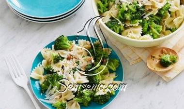 طريقة عمل المعكرونة بالخضروات الخضراء