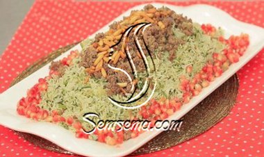 طريقة عمل الارز بالسبانخ واللحم