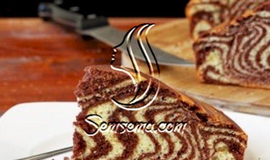 كيك المخطط طريقة سهلة وسريعة