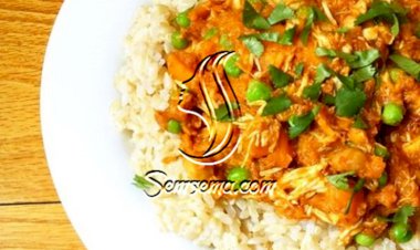 دجاج بالكاري وحليب جوز الهند الهندي