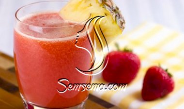 طريقة عمل عصير الاناناس والفراولة