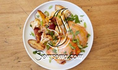 دجاج بالفرن بالبطاطس والقرنبيط