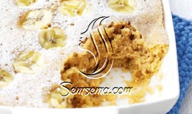 بودنج الموز بالمكروويف حلى سهل ولذيذ