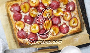 تارت الخوخ باللوز طريقة سهلة