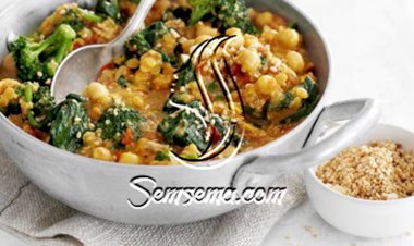 طريقة عمل سبانخ بالحمص والكاري