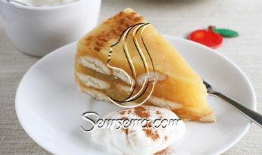 كيكة طبقات التفاح بالقرفة بدون فرن