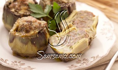 خرشوف محشي باللحم المفروم على الطريقة السورية الاصلية