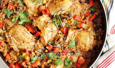 طريقة عمل أرز مكسيكي بالخضار و الدجاج