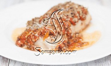 صينية فيليه سمك بصلصة الطماطم بالفرن