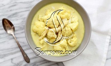 شوربة القرنبيط بالدجاج الهندية سهلة وسريعة