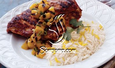 طريقة عمل دجاج مشوي بصلصة المانجو