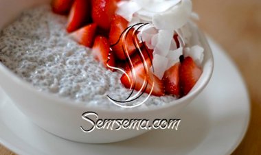 طريقة عمل بودنج الشيا بنكهة جوز الهند