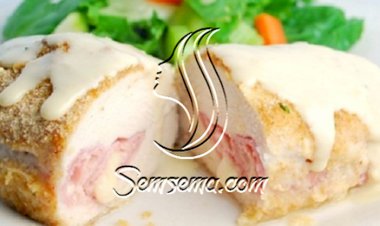 طريقة عمل كوردون بلو بالصلصة البيضاء بالدجاج