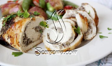 طريقة عمل رول الدجاج المحشي بالفرن
