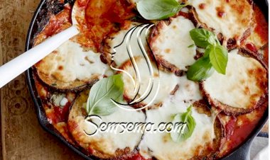 طبخ الباذنجان بدون قلي بالجبنة