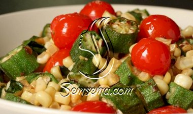 طريقة عمل صينة بامية بالفرن بدون لحم