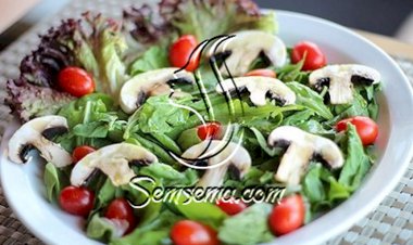 سلطة الجرجير بالفطر للرجيم طريقة سهلة