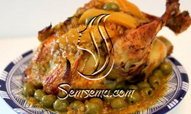 دجاج بالزيتون بالطريقة المغربية