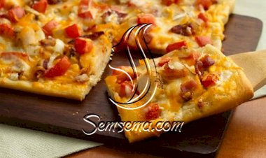 طريقة عمل بيتزا الدجاج بيتزا هت في المنزل