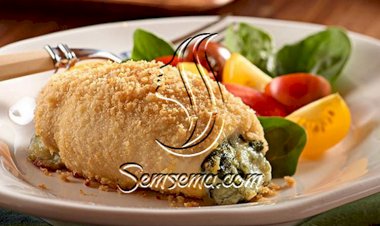 طريقة عمل دجاج محشي بالسبانخ والجبنة