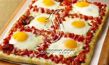 طريقة عمل بيتزا بالبيض و المرتديلا