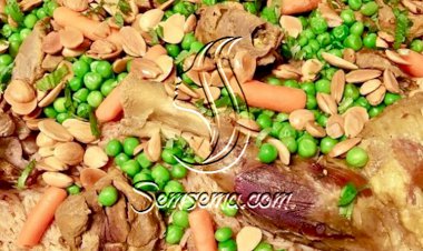 طريقة عمل اوزي باللحم والبازيلا