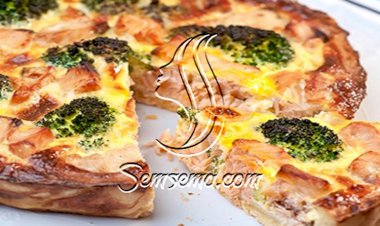 طريقة عمل البيتزا بالسلمون